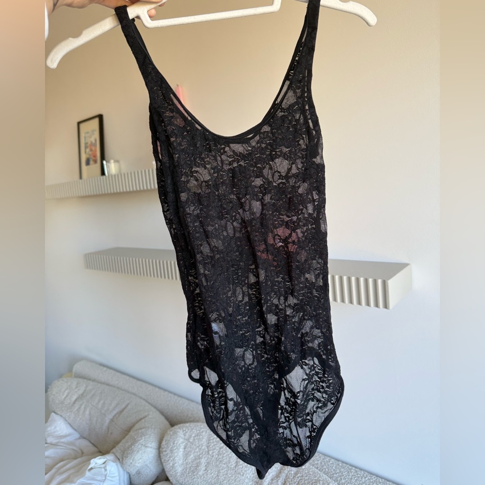 American Apparel Black Lace Bodysuit - Picture 1 of 4